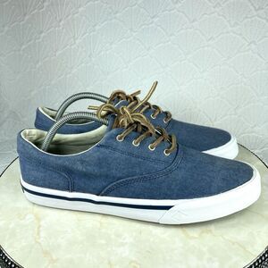 Sperry Sneakers Men 8.5 Blue Salt Washed Striper II CVO Summer Vacay Casual Shoe